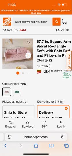 Pink futon
