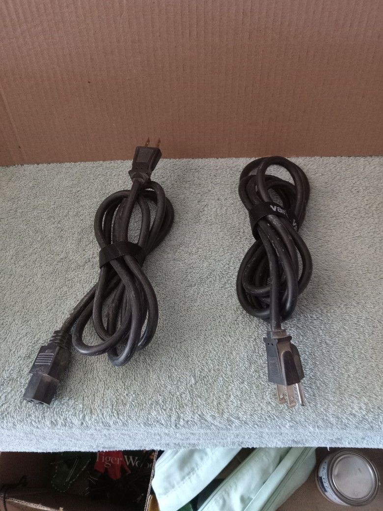 2 Cords For Computer Monitors 3 Prong