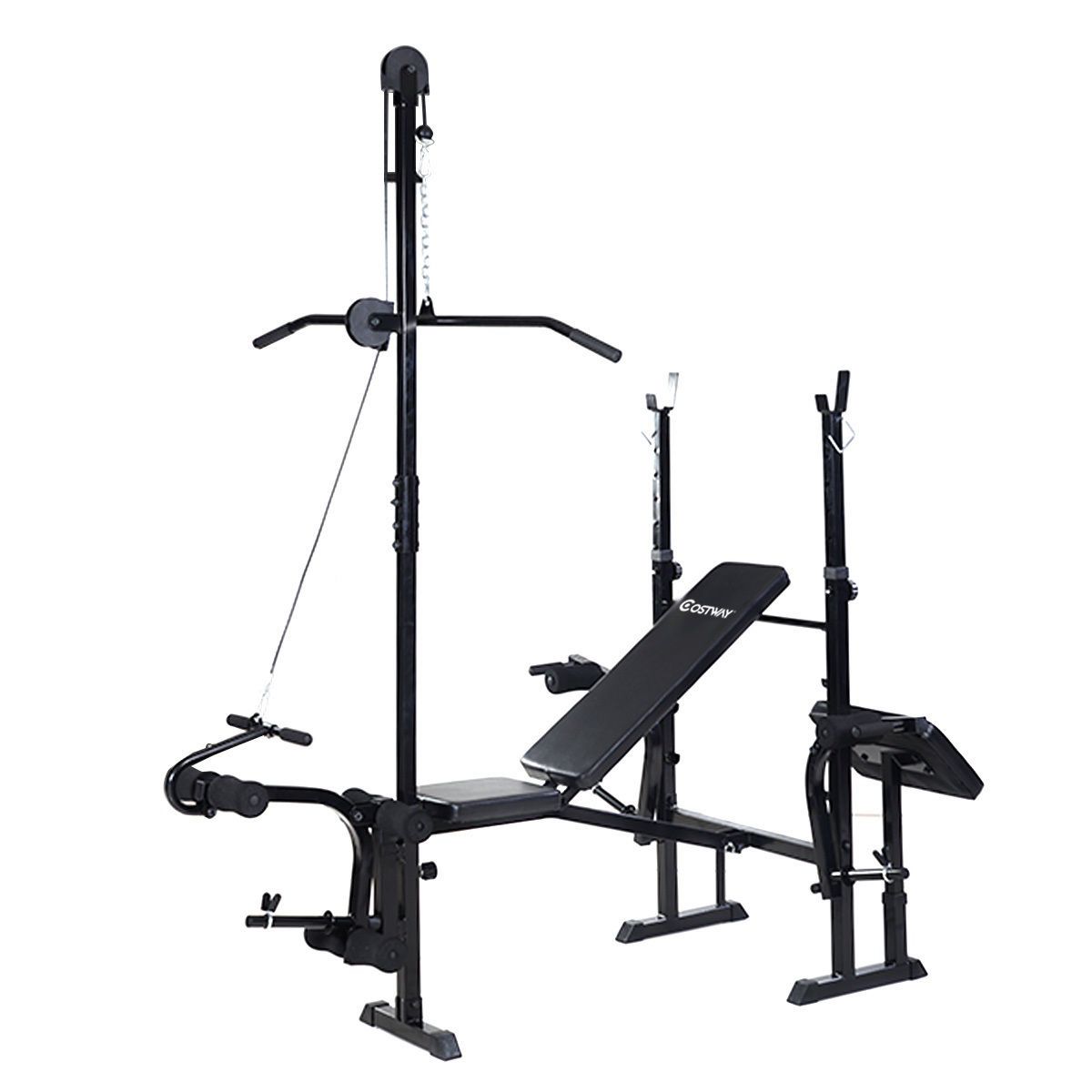 New Adjustable Weight Lifting Flat Bench Rack Set Fitness Exercise Body Workout