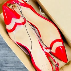 Women's Eleanor Heart Slingback Heels - A New Day™ Red