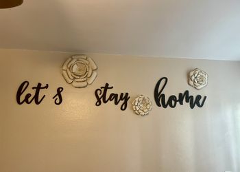 Let’s Stay Home Wood Sign