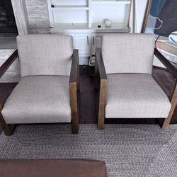 Modern Wood Accent Chairs (Set of 2) – Great Condition
