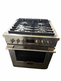 30” Fulgor Milano Dual Fuel Stainless Steel Range - Natural Gas