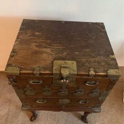 CHINESE CHEST ON LEGS WOOD  SMALL STORAGE CABINET  CHINA VINTAGE