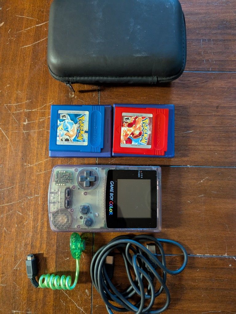 Gameboy Color With Pokemon Games