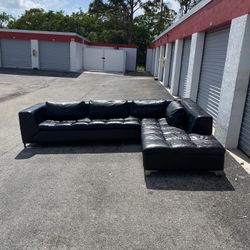 Black Sectional Leather Couch From American Leather