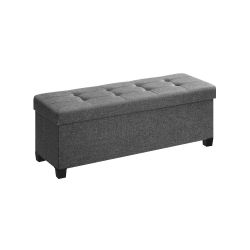 Storage Ottoman Bench, Foldable Foot Rest with Legs, 15 x 43 x 15.7 Inches, End of Bed Bench, Storage Chest, Load up to 660 lb, for Living Room, Bedro