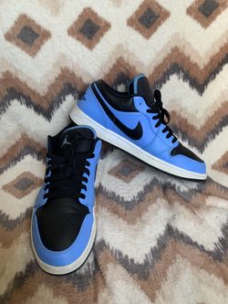 Nike Air Jordan 1 Low University Blue Black Size 12 553558-403 OG I UNC white