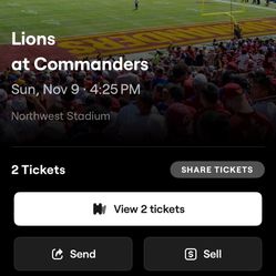 Lions at Commanders Plus Parking Pass