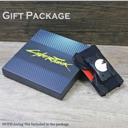 Wallet for Men With Airtag Holder Wallets for Men Slim RFID Blocking Front Pocket Credit Card Holder Aluminum Metal Small Minimalist Wallets