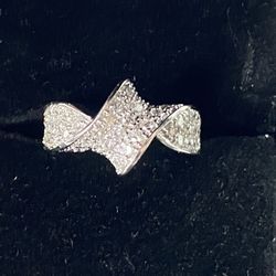 14K White Gold 1ct. Natural Diamond Ring - Size: 6.25