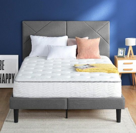 Olee Sleep Queen Mattress, 10 Inch Support Cloud Hybrid Mattress, Gel Infused Memory Foam, Pocket Spring for Support and Pressure Relief, CertiPUR-US