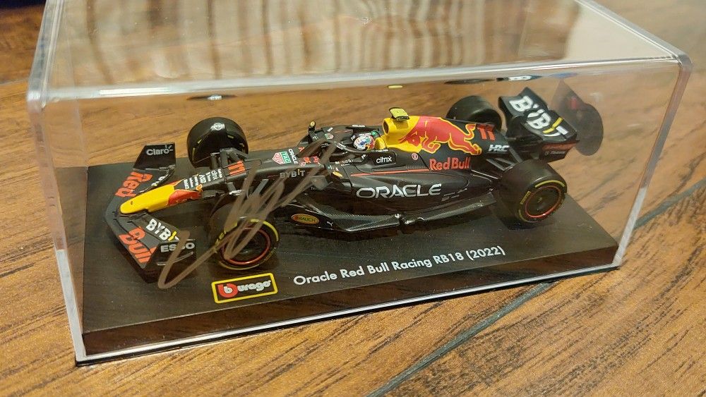 Sergio Perez Signed Formula 1 Model RedBull Race Car 1:43 Scale - Beckett COA
