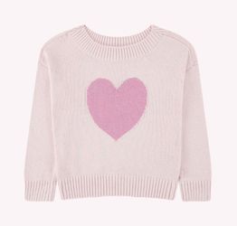Girls Abercrombie Kids pink heart sweater