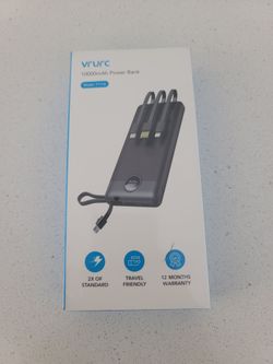 Cargador Portátil Power Bank, Paquete de
Batería de 10000mAh para Viajes Esenciales, 5 Salidas
2 Entradas Banco de Carga Delgado con Cables
Incorporad