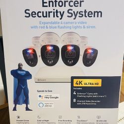 Swann Enforcer 8-Channel, 4-Camera Indoor/Outdoor Wired 4K UHD 2TB DVR Home Security Brand new in the box
