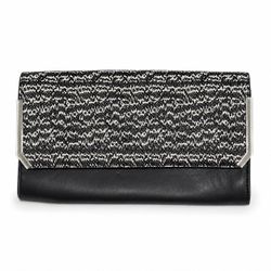 Vince Camuto Black & White Snake-Print Clutch