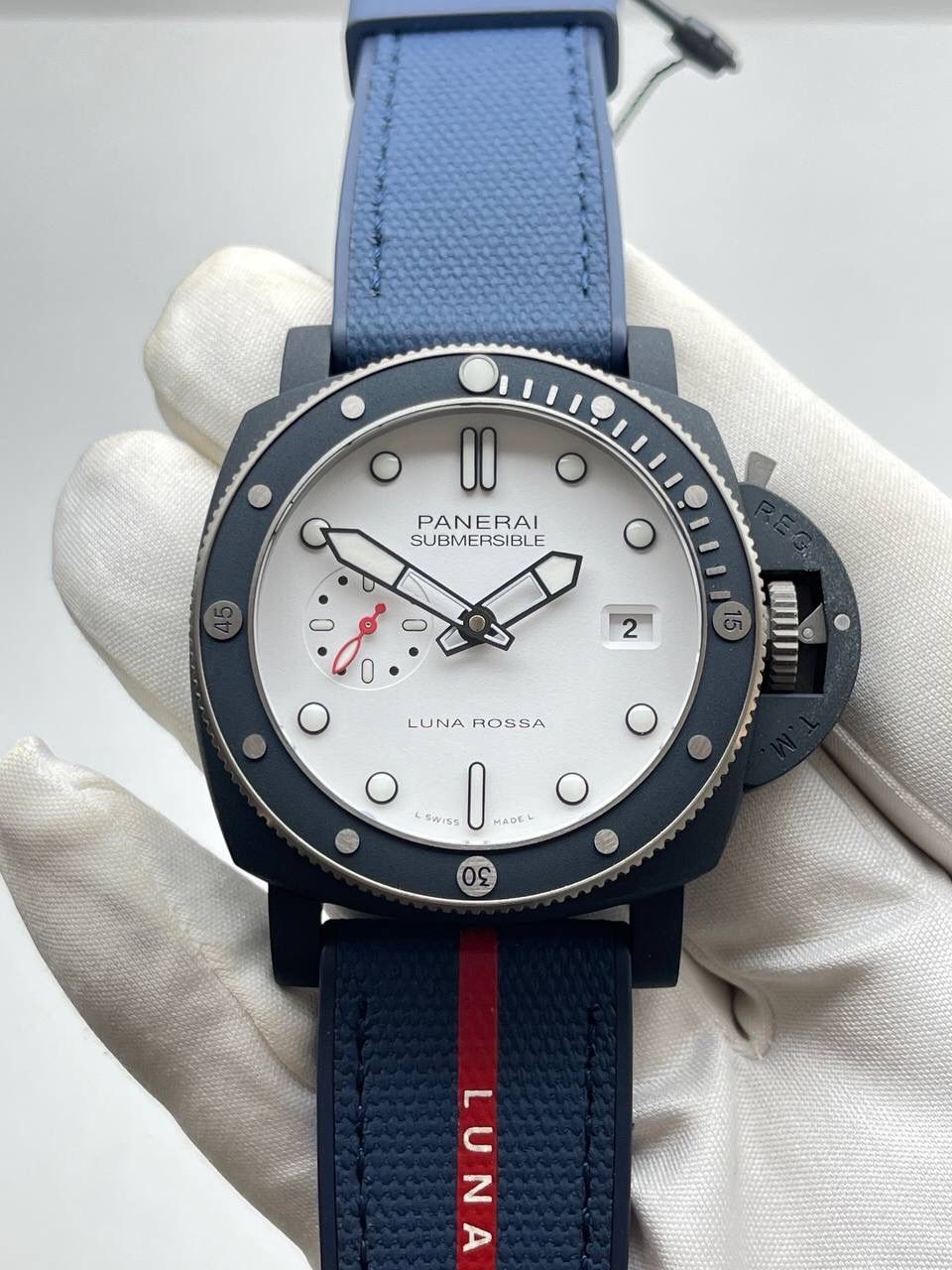 Panerai Submersible Luna Rossa White Dial Watch