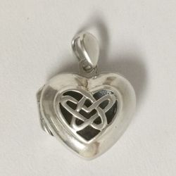 Sterling Silver Celtic infinity Heart Locket Pendant