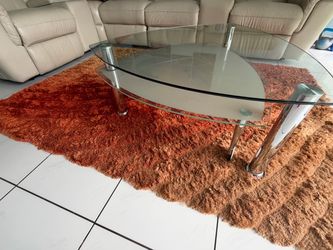 Glass Top Coffee Table with Chrome Legs