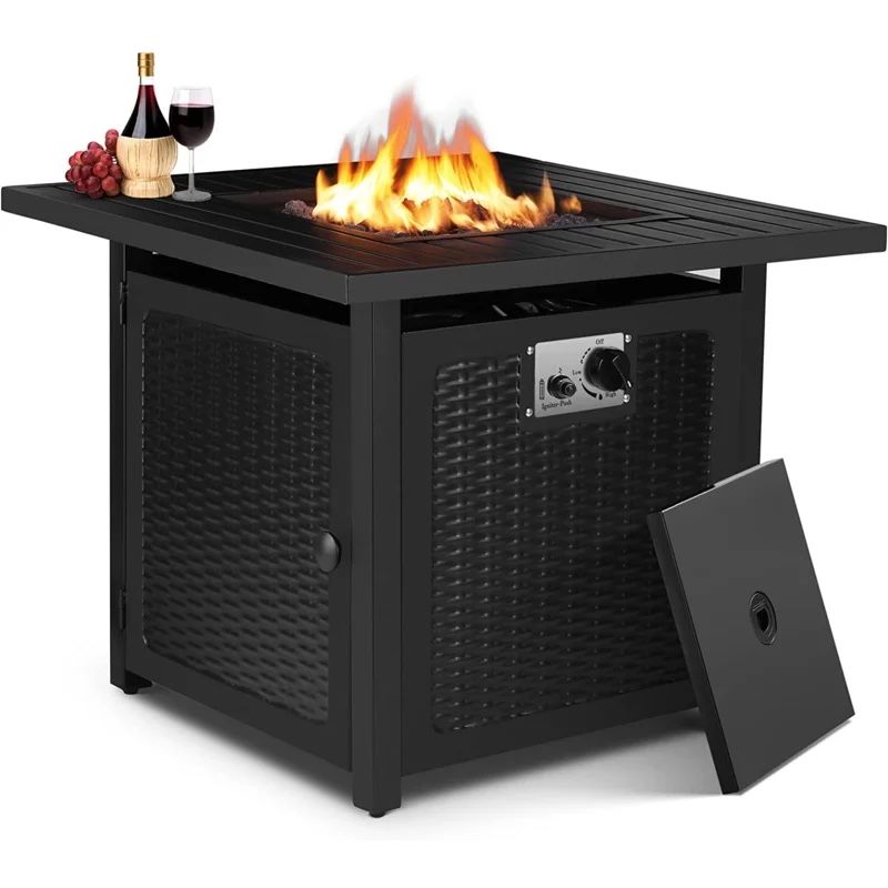 23.6'' H x 30'' W Steel Propane Outdoor Fire Pit Table