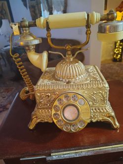 Vintage French Victorian Rotary Dial Telephone