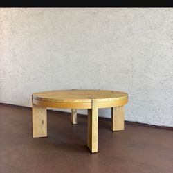 One New Heavy Round Solid Wood Coffee Table West Elm