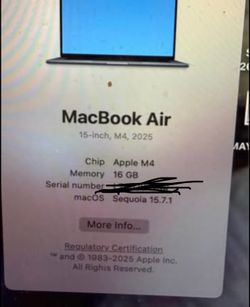 🔥 FOR SALE — MacBook Air 15” M4 (2025) 🔥