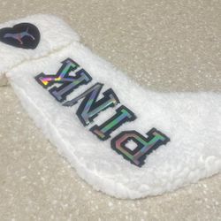 Victoria's Secret PINK Christmas Stocking White Boot,  14.5"