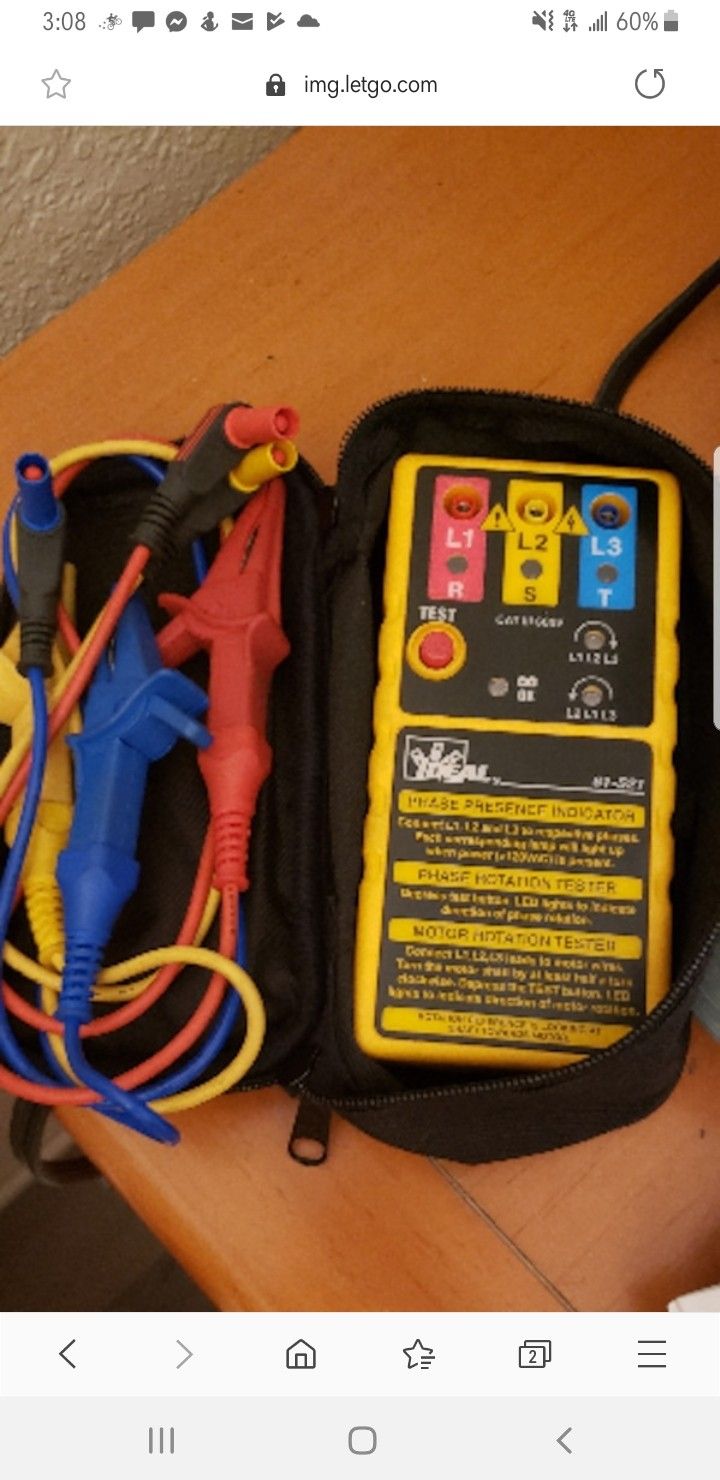 Electricians IDEAL Phase/Motor Rotation Tester