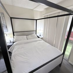 Queen Casper Wave Hybrid W/ Canopy Frame