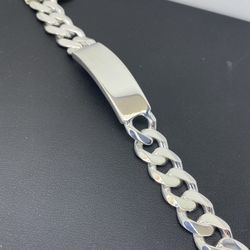 Sterling Silver 8” Cuban ID Bracelet 13.1mm 54.7g 134613 7