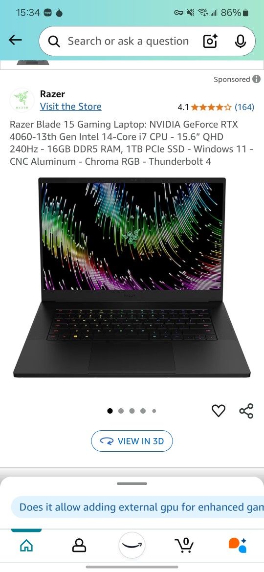 Razer Blade 15 (2023) Gaming Laptop