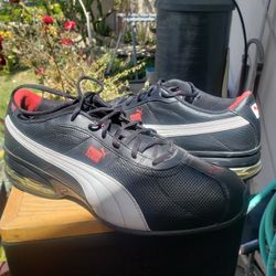 puma sport lifestyle black red and white men size 12