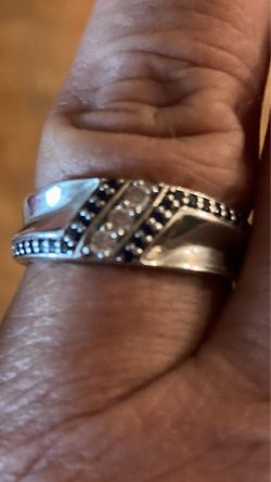 925 sterling silver ring with blue topaz
