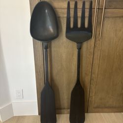 Decorative Pottery Barn Spoon and Fork (Large)