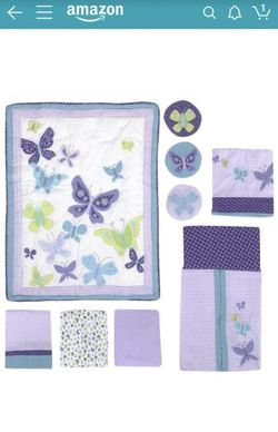 Nojo beautiful butterfly crib/nursery set