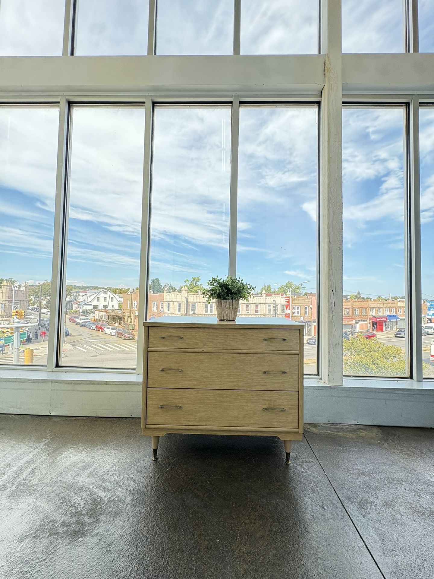 Vintage Midcentury Modern Minimalist Brown Wood Dresser Chest Of Draws