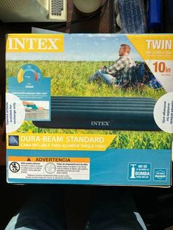 Air mattress, twin size, 10" thick with soft fiber cover