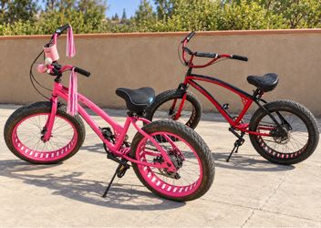 2 Beach Cruisers SOUL Stomper His & Hers Fat-Tire Beach Cruiser Bikes