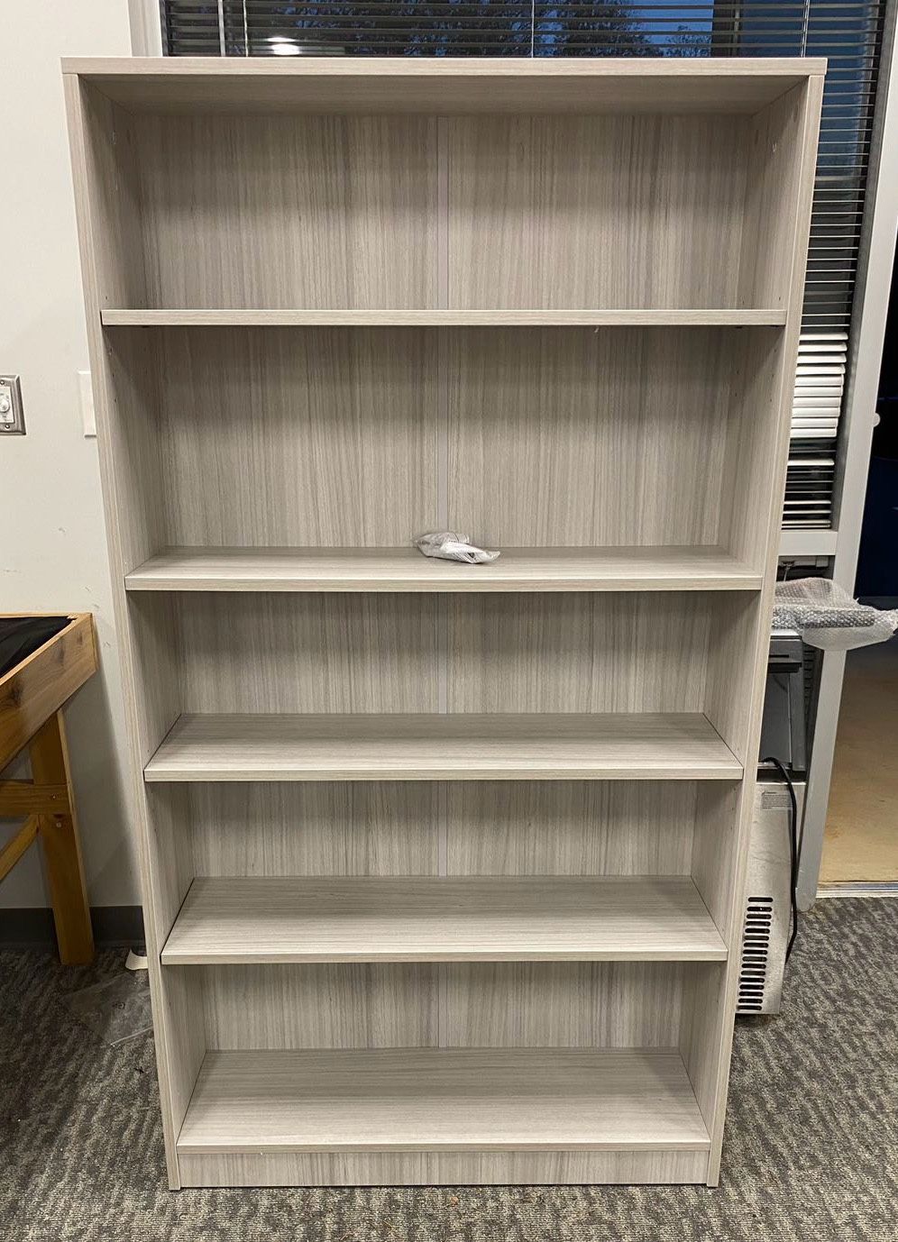 Wood 5-Shelf Bookcase Layer Adjustable Mordern Bookshelf for Home and Office