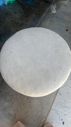 Round Cream Ottoman