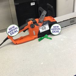 $60. Black + Decker Gas Chain Saw.
