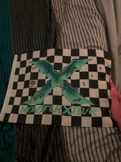 Fully Signed Monster X Tour Checkered Flag