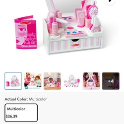 Wooden Beauty Salon Play Set with Vanity