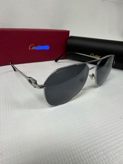 Cartier Aviator Sunglasses Silver Frame