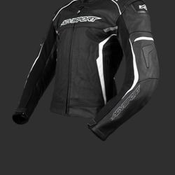 Leather Jacket ADVSports Aragon Black/White Riding Jacket