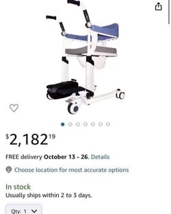 Patient Lift for Home, Power Shower Chair with Wheels and 360° Split Seat, Portable Transport Wheelchair with Soft Back and Urinal, 5 in 1 Transfer Ch