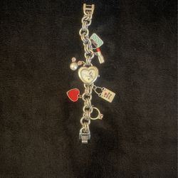 Minnie Mouse Heart Watch Charm Bracelet