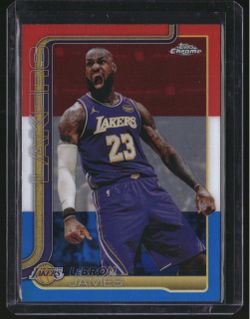 2025-26 Topps Chrome Update LeBron James Red White & Blue Refractor #1